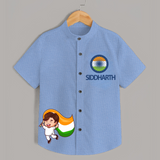 Little Patriot Tricolour Shirt - SKY BLUE - 0 - 6 Months Old (Chest 23")