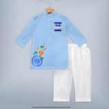 Proud Indian Ashoka Pride Kurta - BABY BLUE - 3 - 6 Months Old (Chest 24", Kurta Length 14'', Waist 19", Pant Length 14")