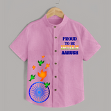 Proud Indian Ashoka Pride Shirt - BABY PINK - 0 - 6 Months Old (Chest 23")