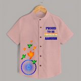 Proud Indian Ashoka Pride Shirt - PEACH - 0 - 6 Months Old (Chest 23")