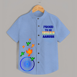 Proud Indian Ashoka Pride Shirt - SKY BLUE - 0 - 6 Months Old (Chest 23")