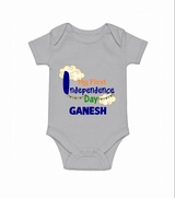 My First Independence Day Cloud Theme Romper - GREY - New Born (Chest 14")