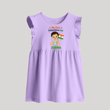 My First Independence Day Flag Baby Baby Frock - LILAC - 0 - 3 Months Old (Chest 17")