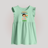 My First Independence Day Flag Baby Baby Frock - MINT GREEN - 0 - 3 Months Old (Chest 17")