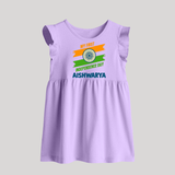 My First Independence Day Tricolour Brush Stroke Baby Frock - LILAC - 0 - 3 Months Old (Chest 17")