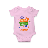 My First Independence Day Tricolour Ribbon Romper - BABY PINK - New Born (Chest 14")