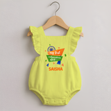 My First Independence Day Tricolour Ribbon Romper Frock - PASTEL YELLOW - 0 - 3 Months Old (Chest 19")