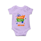 My First Independence Day Tricolour Ribbon Romper - LILAC - New Born (Chest 14")
