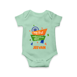 My First Independence Day Tricolour Ribbon Romper - MINT GREEN - New Born (Chest 14")