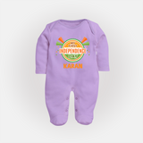 My First Independence Day Celebration Badge Full Body Suit - LILAC - New Born (Chest 7.5")