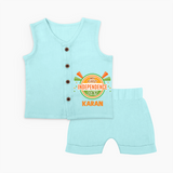 My First Independence Day Celebration Badge JablaSet - BABY BLUE - 0 - 3 Months Old (Chest 9.8")