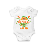 My First Independence Day Celebration Badge Romper - WHITE - New Born (Chest 14")