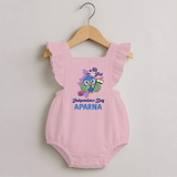 My First Independence Day Peacock Pride Romper Frock - BABY PINK - 0 - 3 Months Old (Chest 19")