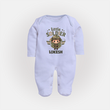 Little Soldier Baby Full Body Suit - BABY BLUE - New Born (Chest 7.5")