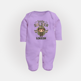 Little Soldier Baby Full Body Suit - LILAC - New Born (Chest 7.5")