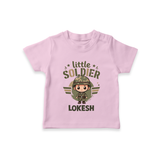 Little Soldier Baby T Shirt - BABY PINK - 0-5 Months Old (Chest 17")