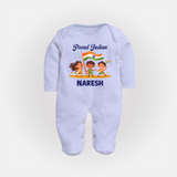 Proud Indian Baby Full Body Suit - BABY BLUE - New Born (Chest 7.5")