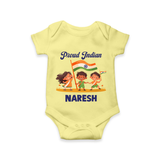 Proud Indian Baby Romper - PASTEL YELLOW - New Born (Chest 14")