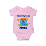 I Love My India Baby Romper - BABY PINK - New Born (Chest 14")