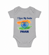 I Love My India Baby Romper - GREY - New Born (Chest 14")