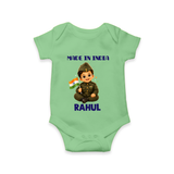Made in India Baby Romper - GREEN - New Born (Chest 14")