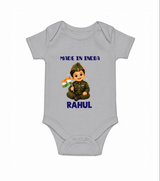 Made in India Baby Romper - GREY - New Born (Chest 14")