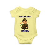 Made in India Baby Romper - PASTEL YELLOW - New Born (Chest 14")