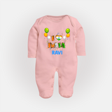 I Love India Full Body Suit - BABY PINK - New Born (Chest 7.5")