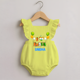 I Love India Romper Frock - PASTEL YELLOW - 0 - 3 Months Old (Chest 19")