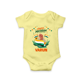 Vande Mataram Baby Romper - PASTEL YELLOW - New Born (Chest 14")