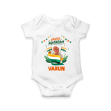 Vande Mataram Baby Romper - WHITE - New Born (Chest 14")