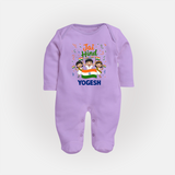 Jai Hind Baby Full Body Suit - LILAC - New Born (Chest 7.5")