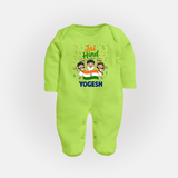Jai Hind Baby Full Body Suit - LIME GREEN - New Born (Chest 7.5")