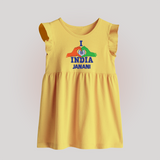 I Love India Heart Baby Baby Frock - PASTEL YELLOW - 0 - 3 Months Old (Chest 17")