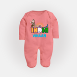 India Pride Baby Full Body Suit - PEACH - New Born (Chest 7.5")