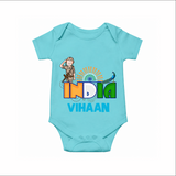 India Pride Baby Romper - ARCTIC BLUE - New Born (Chest 14")