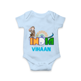 India Pride Baby Romper - BABY BLUE - New Born (Chest 14")