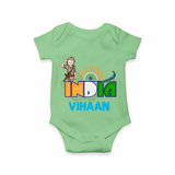 India Pride Baby Romper - GREEN - New Born (Chest 14")