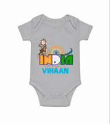 India Pride Baby Romper - GREY - New Born (Chest 14")