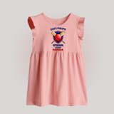 Dad’s Future Cricket Buddy BABY FROCK – Cute Sports Outfit - BABY PINK - 0 - 3 Months Old (Chest 17")