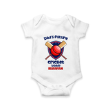 Dad’s Future Cricket Buddy Baby Romper – Cute Sports Outfit - WHITE - New Born (Chest 14")