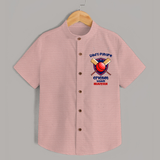 Dad’s Future Cricket Buddy SHIRT – Cute Sports Outfit - PEACH - 0 - 6 Months Old (Chest 23")
