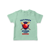Dad’s Future Cricket Buddy TSHIRT – Cute Sports Outfit - MINT GREEN - 0-5 Months Old (Chest 17")