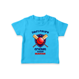 Dad’s Future Cricket Buddy TSHIRT – Cute Sports Outfit - SKY BLUE - 0-5 Months Old (Chest 17")