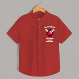 Dad’s Future Cricket Buddy SHIRT – Cute Sports Outfit - RED - 0 - 6 Months Old (Chest 23")