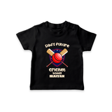 Dad’s Future Cricket Buddy TSHIRT – Cute Sports Outfit - BLACK - 0-5 Months Old (Chest 17")