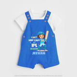 Can’t Keep Calm It’s Cricket Season DUNGAREE - COBALT BLUE - 0 - 5 Months Old (Chest 18")
