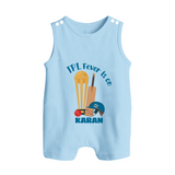 Cricket Fever Is On BUTTON ROMPER – Fan Edition - BABY BLUE - New Born (Chest 18")