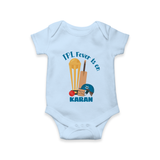 Cricket Fever Is On Baby Romper – Fan Edition - BABY BLUE - New Born (Chest 14")