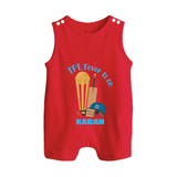 Cricket Fever Is On BUTTON ROMPER – Fan Edition - RED - New Born (Chest 18")